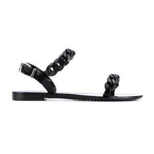 GIVENCHY Black Chain Strap Jelly Sandals Size 35